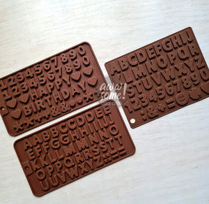 Silicone Mold Alphabet and Number for Chocolate, Candle, Pudding