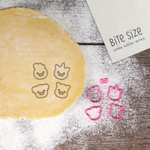 BITE SIZE - Animal Head 1 Cookie Cutter set 4 Pcs + Face Stamp