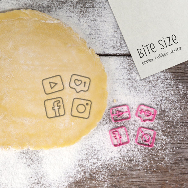 BITE SIZE - Social Media Cookie Cutter set 4 Pcs