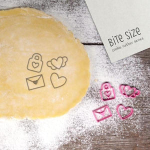 BITE SIZE - Valentine 2 Cookie Cutter set 4 Pcs