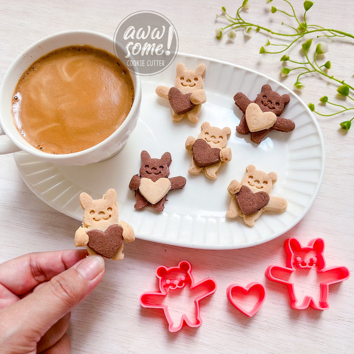 Hugging Bear & Bunny Cookie Cutter