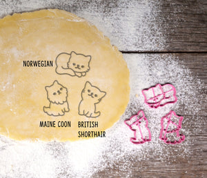 Cat Series 2 Cookie Cutter | Norwegian, Maine Coon, British Shorthair