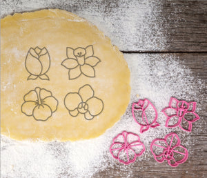 Flowers Cookie Cutter / Rose / Daffodil / Hibiscus / Orchid